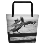 Pelican on a Pier Tote Bag