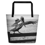 Pelican on a Pier Tote Bag