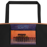 Sunset Pier Large Tote Bag