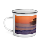 Sunset Pier Enamel Mug