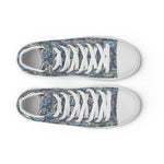 Swirling Beach Face men's high top canvas shoes