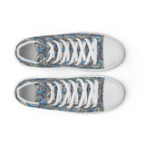 Swirling Beach Face men's high top canvas shoes