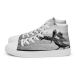 Pelican on a Pier Men's high top canvas shoes