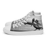 Pelican on a Pier Men's high top canvas shoes