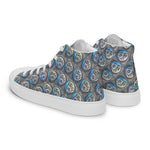 Swirling Beach Face men's high top canvas shoes