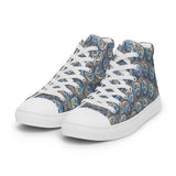 Swirling Beach Face men's high top canvas shoes