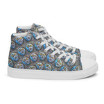 Swirling Beach Face men's high top canvas shoes