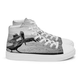 Pelican on a Pier Men's high top canvas shoes