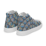 Swirling Beach Face men's high top canvas shoes