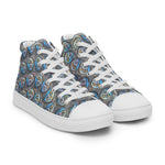 Swirling Beach Face men's high top canvas shoes