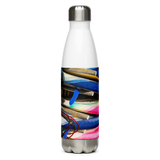 Stack of Surfboards Stainless Steel Water Bottle