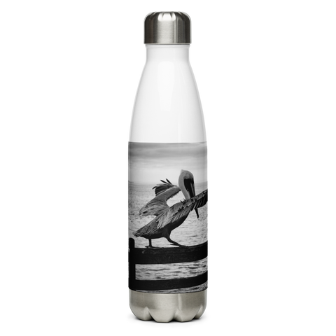 Pelican on a Pier Stainless Steel Water Bottle