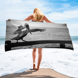 Pelican on the Pier Beach Towel