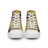 Sunset Plaid women's high top canvas shoes