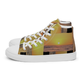 Sunset Plaid women's high top canvas shoes