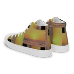 Sunset Plaid women's high top canvas shoes