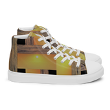 Sunset Plaid women's high top canvas shoes