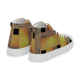 Sunset Plaid women's high top canvas shoes